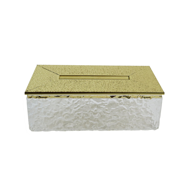 Gold and Copper Acrylic Wave Bevelled Tissue Box