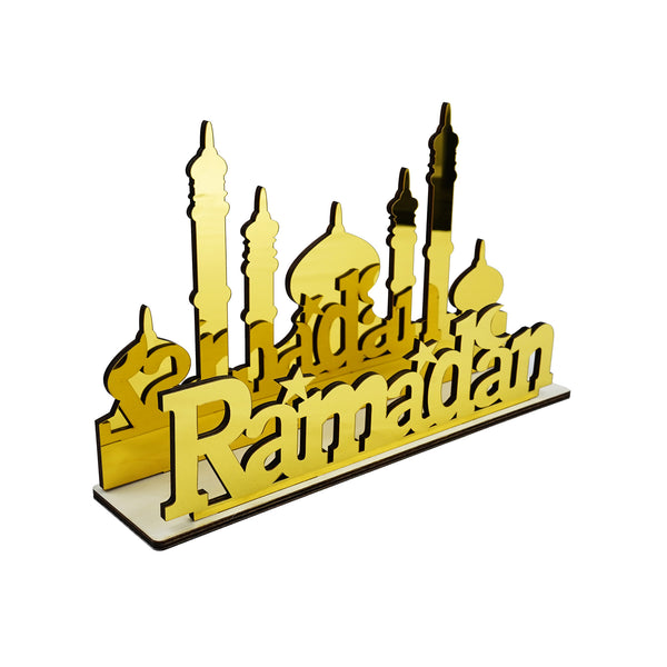Ramadan Mosque GOLD Mirrored/Reflective silhouette Metallic Stand (757-59)