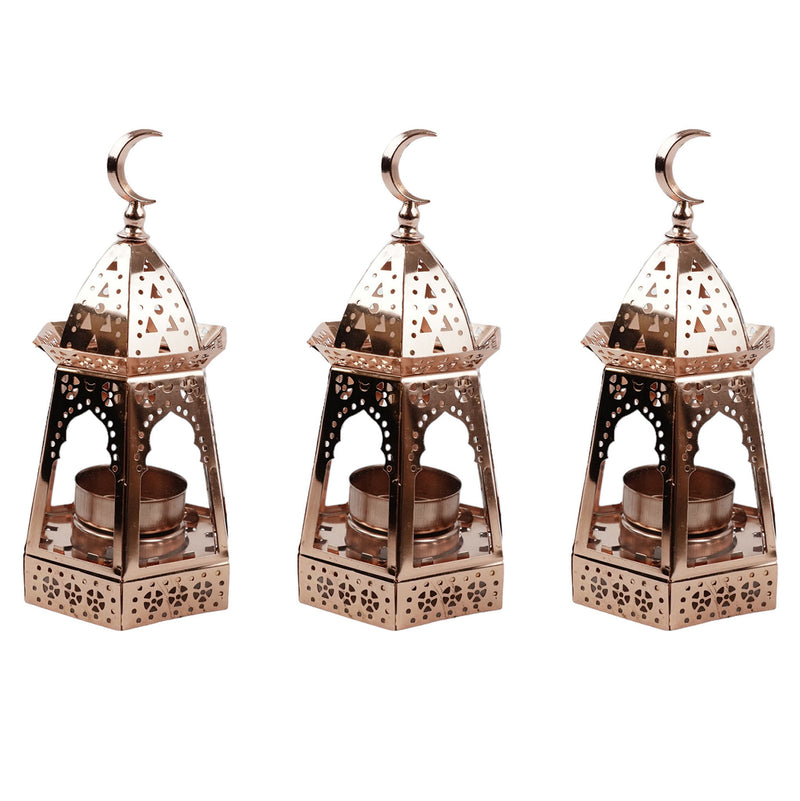 3 x Mini Triangle Minaret Tealight Lantern- Choose Colour (2693D)
