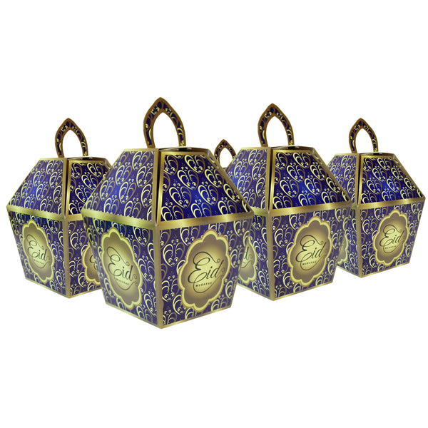 Eid Mubarak/Ramadan Gift & Treat Celebration Boxes - Blue & Yellow Heart Design Box 12