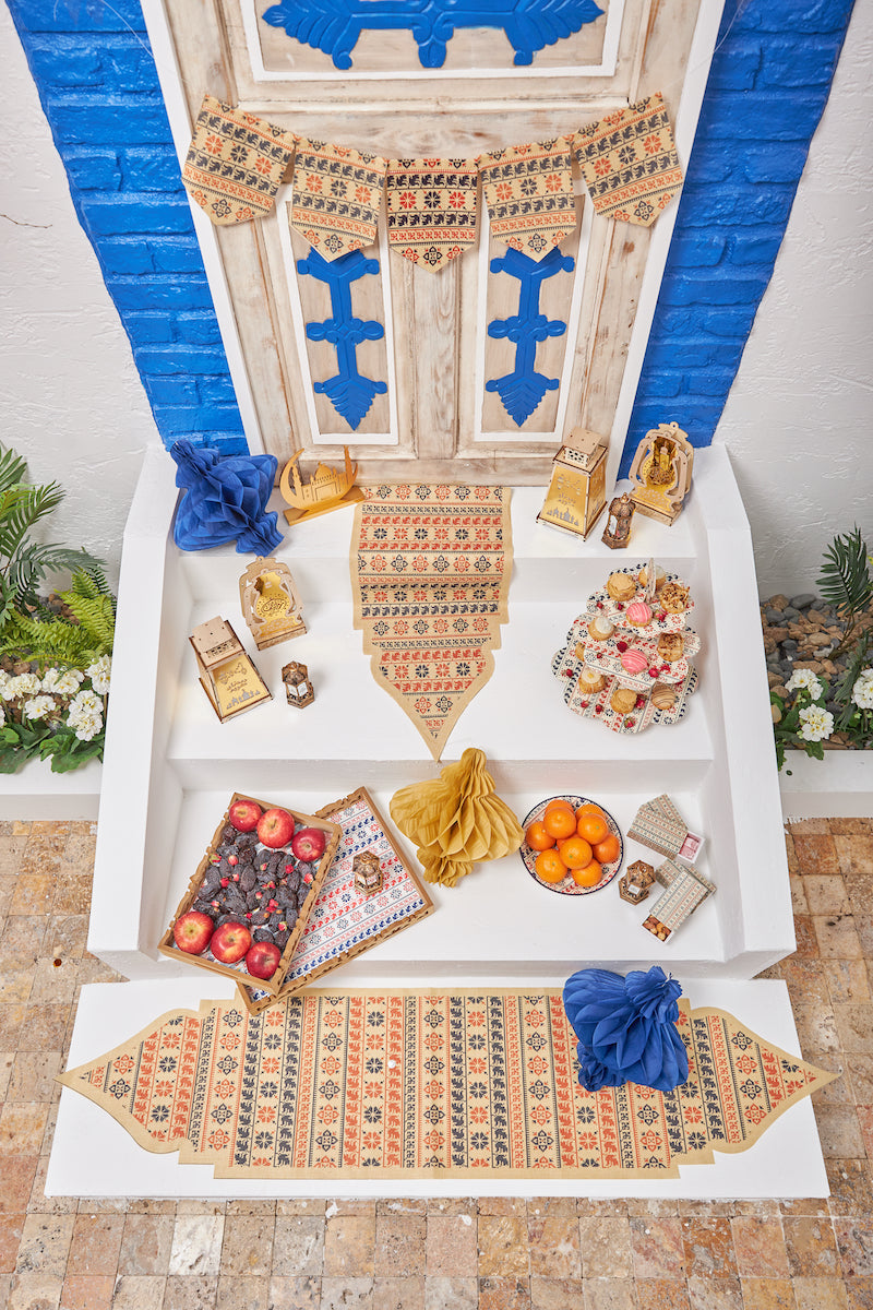 3-Tier Palestine Embroidery Inspired Cardboard Serving Stand