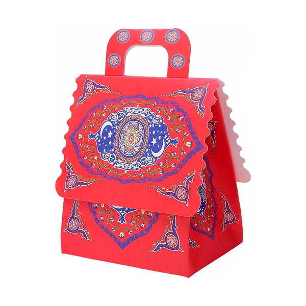 Pack of 12 Red Ornate Pattern Celebration Gift Favour Boxes