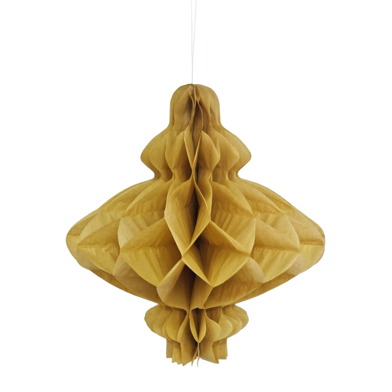 Pack of 2 Gold Paper Hanging Honeycomb Lanterns Eid Party Decoration
