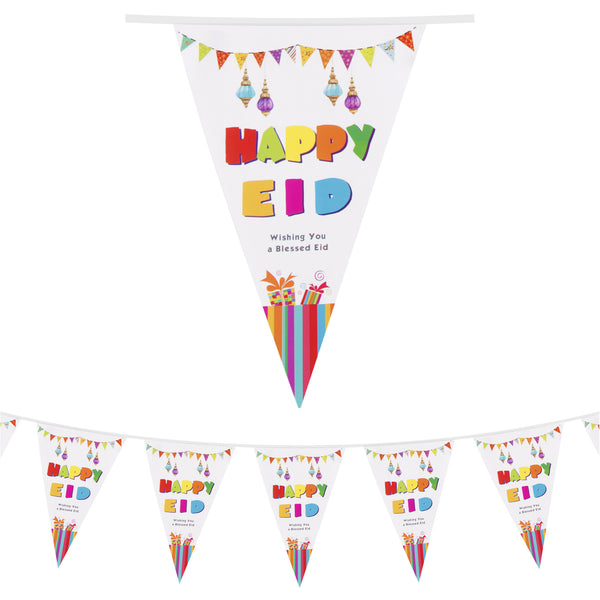 Happy Eid 'Wishing You a Blessed Eid' White Bunting
