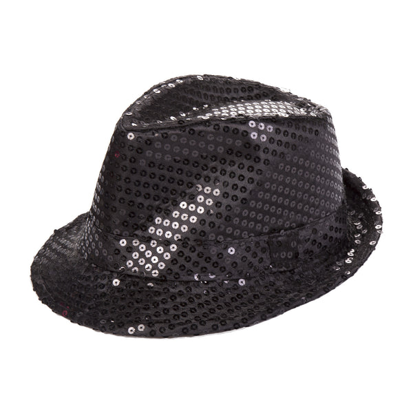 Black Sequin Fedora Eid Party Dress Up Hat