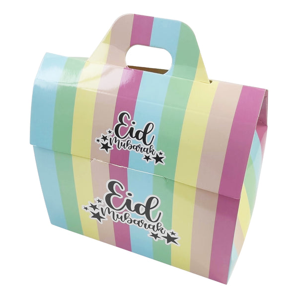 Multicolour Pastel 'Eid Mubarak' Gift & Treat Celebration Boxes (6 or 12 Pack) 10444-5