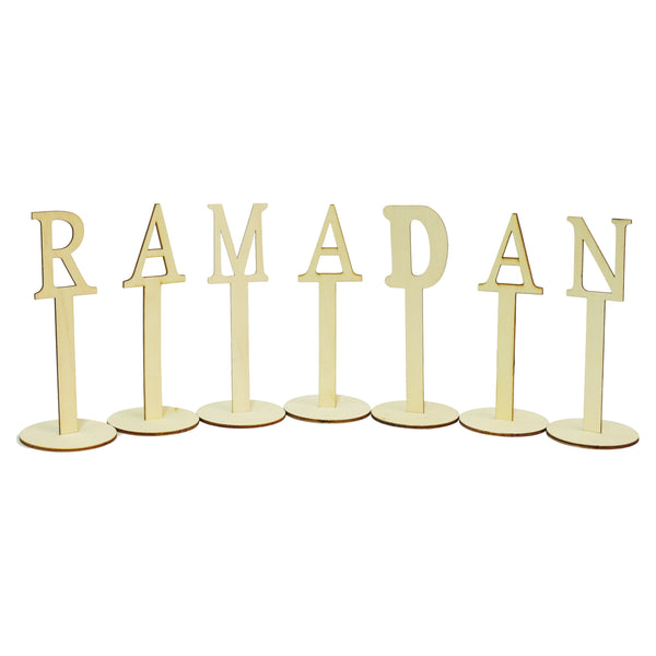 Ramadan Natural Wooden Letters Table Decoration