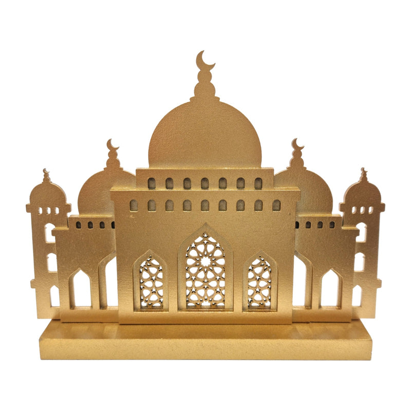 Matte Gold Wooden Mosque Table Centre Decoration(2113-6G)