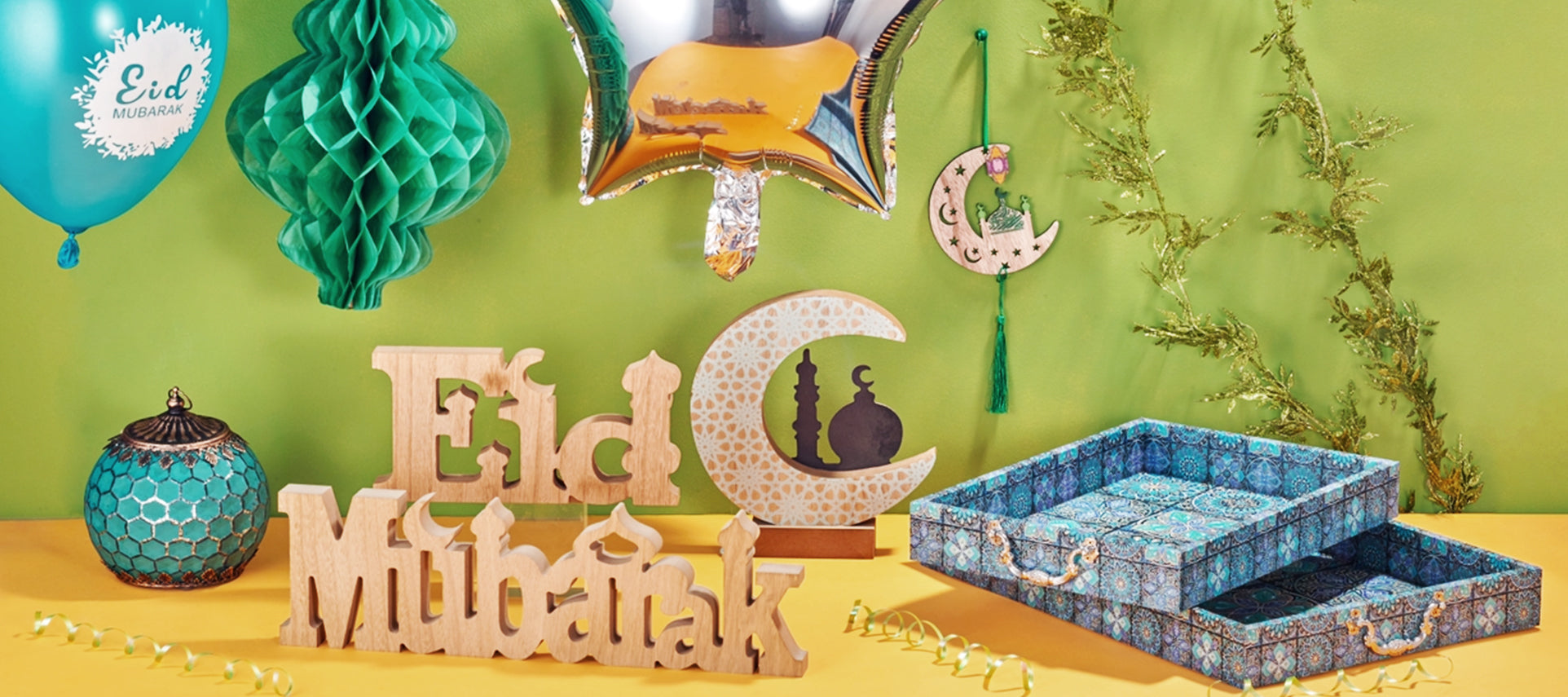 Buy Green Botanical Theme Decoration Items - Eid Party