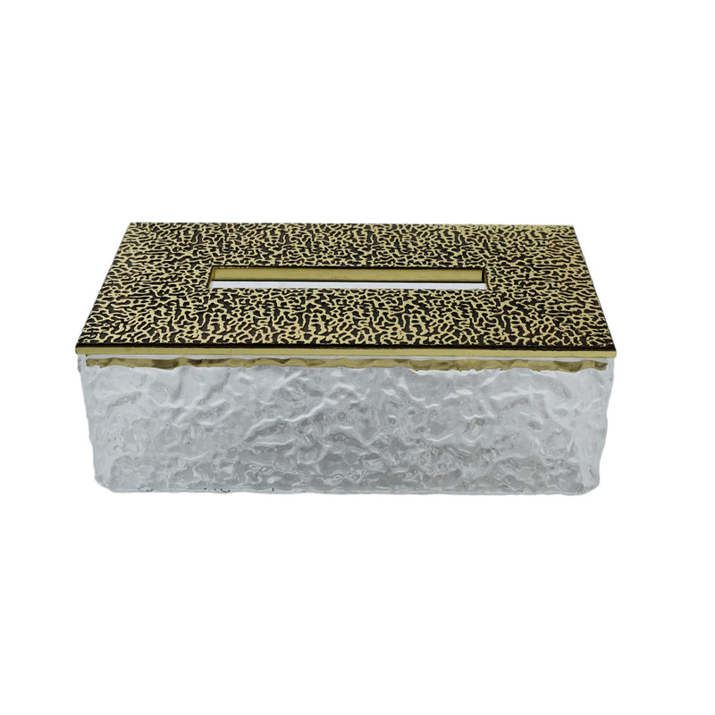 Gold and Copper Acrylic Wave Bevelled Tissue Box