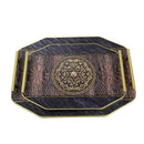 Octagonal Flat Trays with Gold Handles - 2pc Set (0613-2)