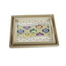 2pc Set Rectangle Multi Colored Lanterns Inlay Tray (0769-1)