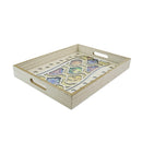 2pc Set Rectangle Multi Colored Lanterns Inlay Tray (0769-1)