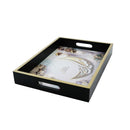 Set of 2 Black & Gold EID MUBARAK Wooden Iftar Tray Set (0769-2)