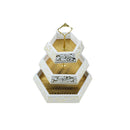 White and Gold Hexagon 3-Tier Wooden Stand (113-03)