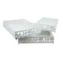 Set of 3 WHITE Rectangle Metal Cut Out Cake / Treat Tins (757-5)