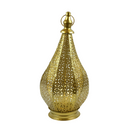 Large Brushed Diamond Silhouette Cut Out Hexagonal Round Shape LED Lantern (2021063-1C)