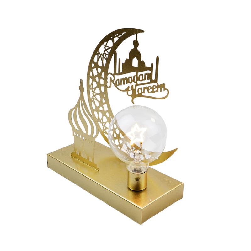 Ramadan Kareem Large Crescent Masjid Swirl Dome LED Bulb Tablescape (15938)