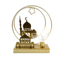 Brushed Gold Masjids Circle Star Tablescape LED Bulb Tablescape (15942)