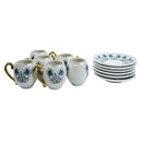 Set of 6 Turkish Osmanli Print Mini Cups & Saucers (795-7)