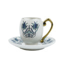 Set of 6 Turkish Osmanli Print Mini Cups & Saucers (795-7)