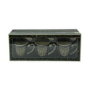 Set of 3 Medium Calligraphy Mugs With Spoons (AT1615-3)