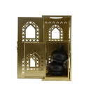Large Gold Lantern With Black Dome Lantern Set (24735-5)