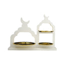 White and Gold Crescent Moon Serving Stand with 3 Tiers (2408250-1)