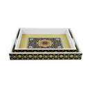Set of 2 Colourful Floral Inlay Wooden Tray (2111-1AB)