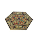 Set of 4 Coasters Large Brushed Gold Multicolour Mosaic Plates (2303-8A)