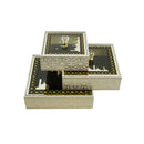 Set of 3 Cream Gold Masjid Silhouette Stencil Geometric Storage Boxes (2320-15ABC)