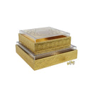 Set of 2 Golden symmetrical Floral  Storage Boxes(2322-6AB)
