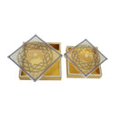 Set of 2 Golden symmetrical Floral  Storage Boxes(2322-6AB)