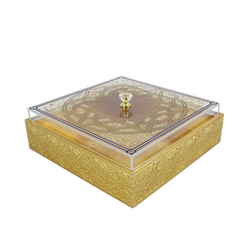 Set of 2 Golden symmetrical Floral  Storage Boxes(2322-6AB)