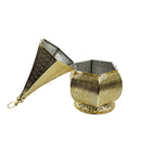 Large Shiny Gold Hexagonal Minaret Lantern (JK23005)