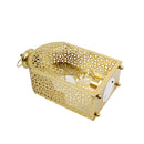 Large Geometric Arch Minaret Shape LED Brushed Gold Light Metal Lantern (23952-3)