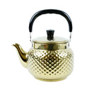 Round Hammered Gold Teapot - 2L