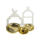 White and Gold Crescent Moon Serving Stand with 3 Tiers (2408250-1)