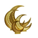 Giant Matt Gold Crescent Moon LED Light Geometric Stand(2314)