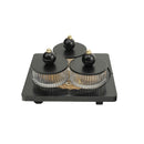 Black Solid Wood Tray with Glass Snack Jars (7712-11)