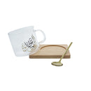 Glass Gold Arabic Calligraphy Mugs Plate-Spoon-Lid Options (BL)