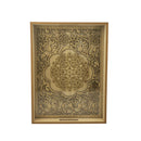 Set of 2 Inlay Carved Wooden Serving Trays Laser-Cut Design (857-2)