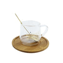 Glass Gold Arabic Calligraphy Mugs Plate-Spoon-Lid Options (BL)