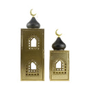 Large Gold Lantern With Black Dome Lantern Set (24735-5)