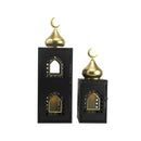 Black Lanterns with Gold Dome (24735-3)