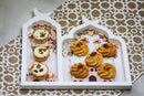 WHITE Wooden Mosque Shape Food Serving Tray (757-25)
