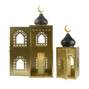 Large Gold Lantern With Black Dome Lantern Set (24735-5)