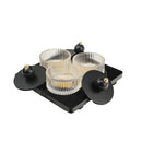 Black Solid Wood Tray with Glass Snack Jars (7712-11)