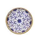 Set of 2  Round Wooden Serving Tray with Blue Floral Design (857-5)