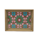 Set of 2 Wooden Serving Trays with Multicolored Islamic Geometric Design (1904-5AB)